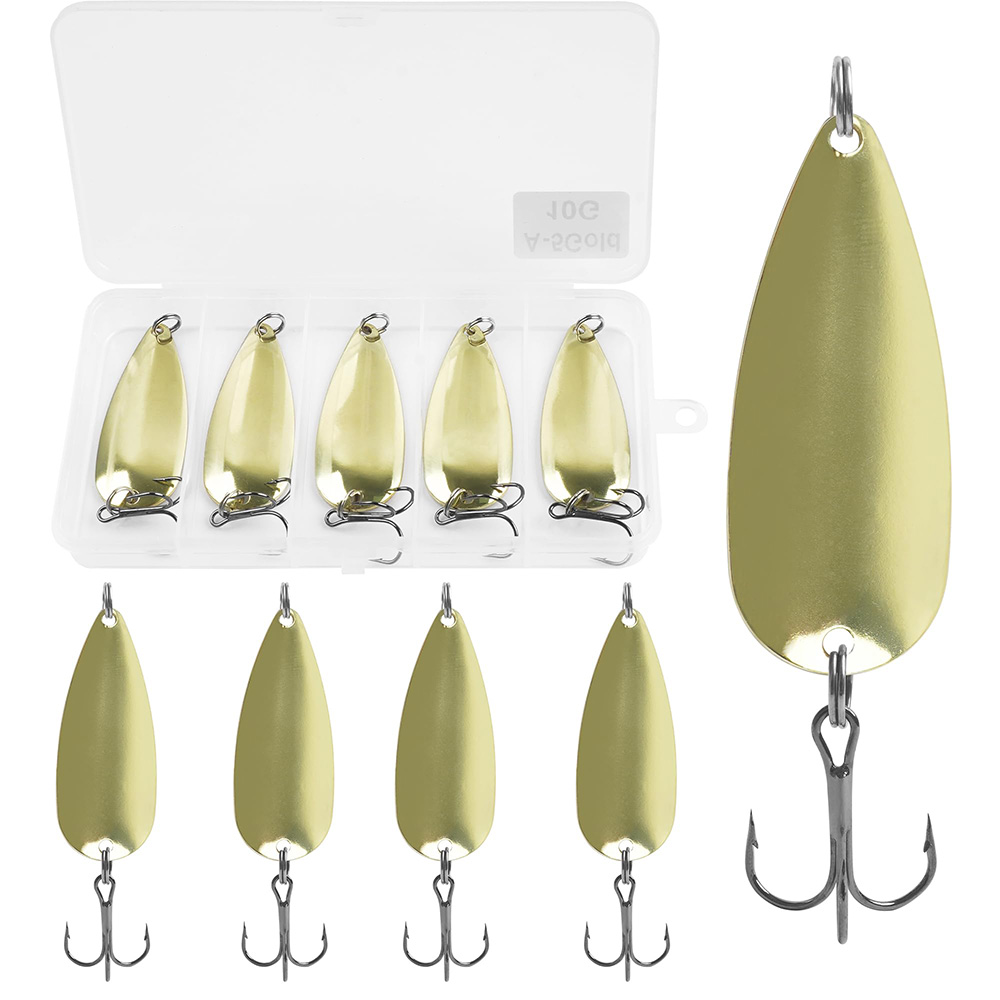 5Pcs Fishing Spoons Metal Fish - Fishing Hook Treble review and price