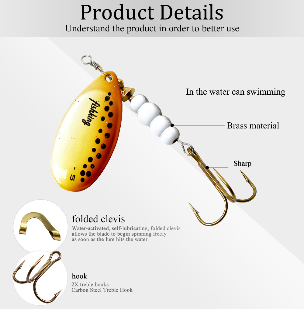 1pcs Spinner Bait 3.9/4.6/7.4/ - Fishing Hook Treble review and price