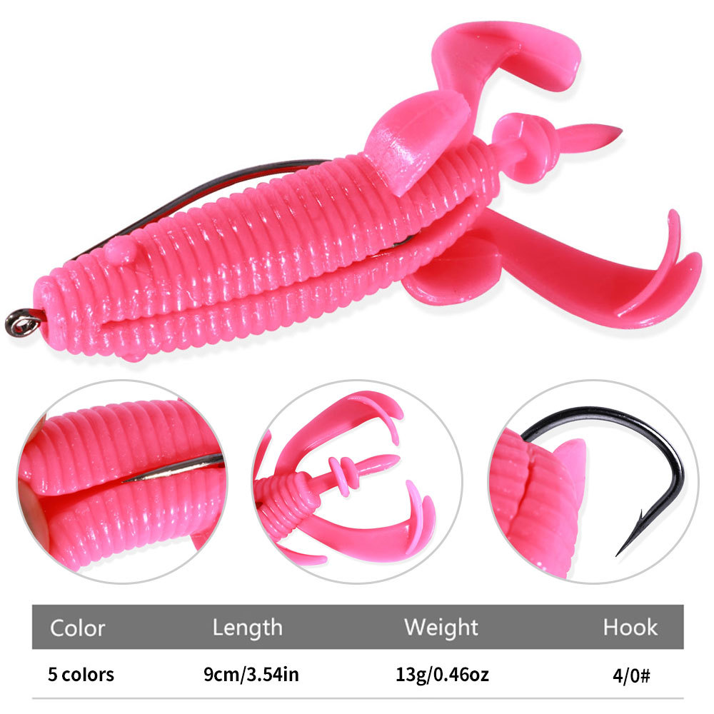 Floating Soft Frog Bait Reinfo - Fishing Hook Weedless review and price